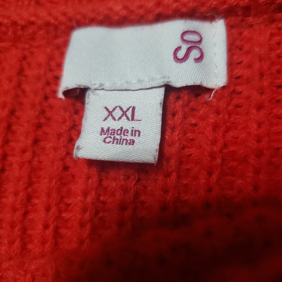 So Brand Red Braided Knit Sweater XXL - Picture 5 of 6